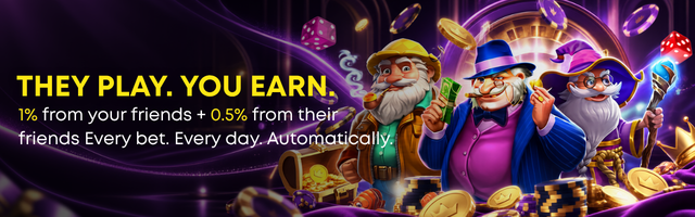 They play, you earn: 1% from your friends plus 0.5% from their friends